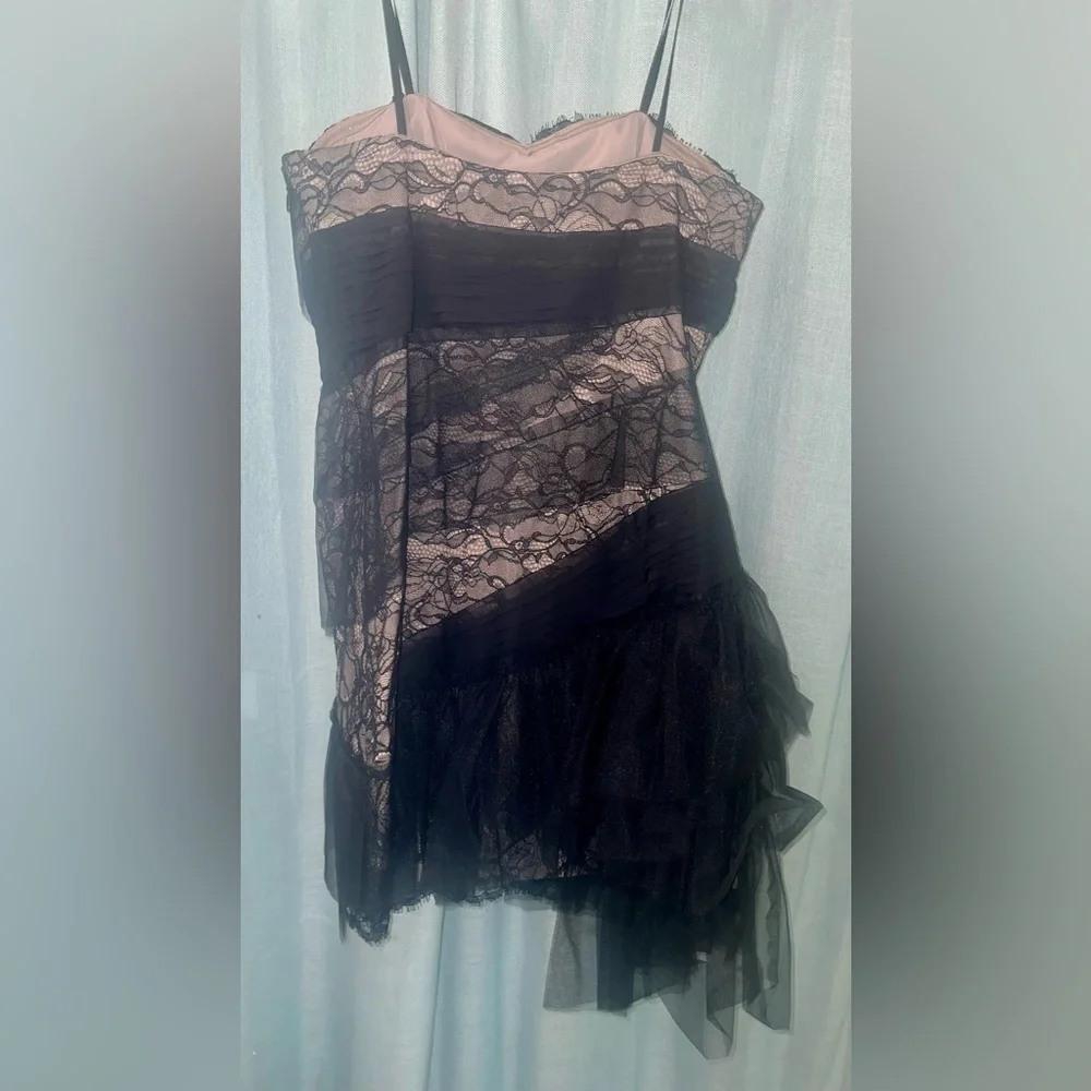 BCBGMaxAzria Runway Strapless Black Lace Dress - Picture 2 of 6